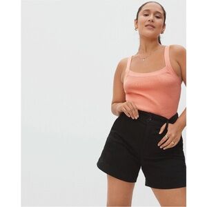 Everlane Way High Twill Shorts 6 Black